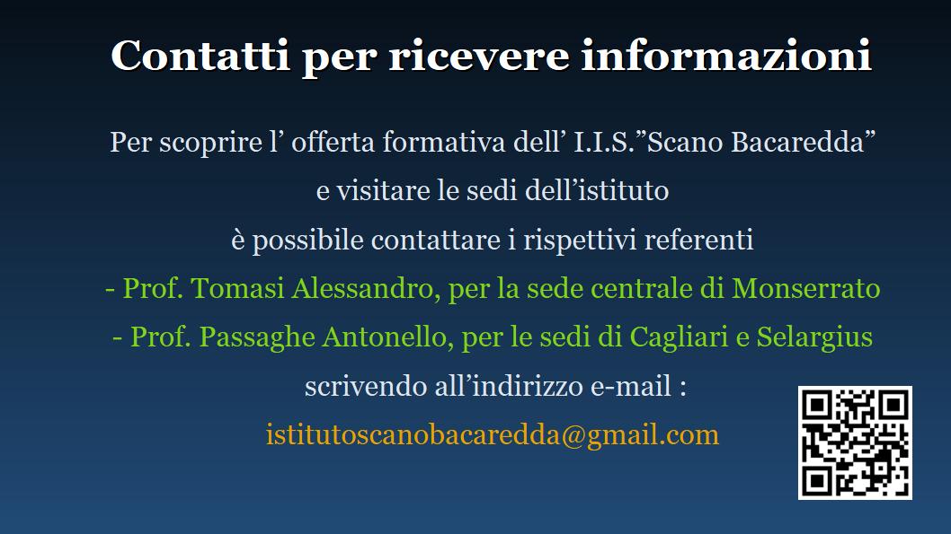 Contatti info orientamento